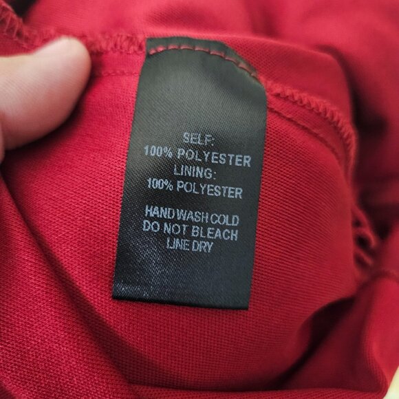 Lulu's Red Ruffle Hem Off the Shoulder Long Sleeve Jumpsuit Women's Size XL - Picture 3 of 8